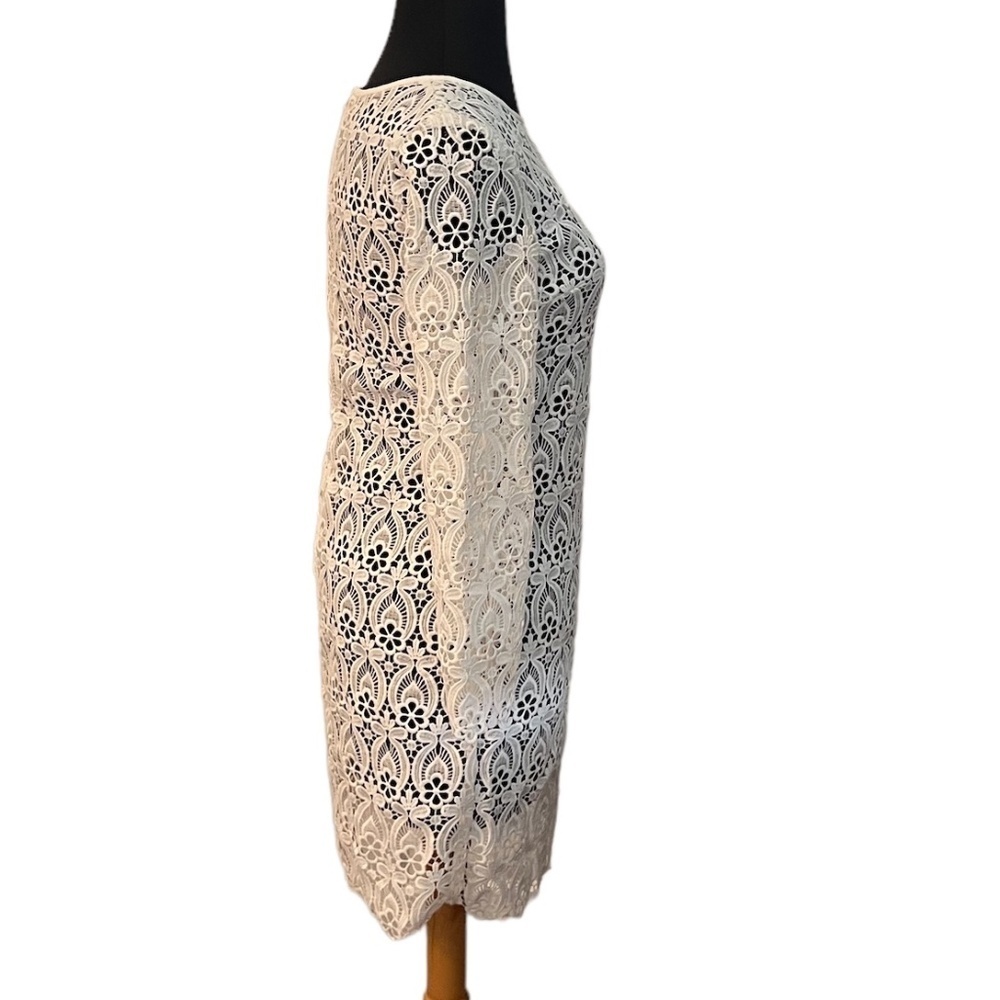 Club Monaco Women's‎ Long Sleeve White Fitted Sheath Dress, Size 0 - Picture 4 of 10